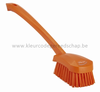 Handborstel met lange steel 400 x 50 x 70 mm Oranje