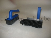 HANDBORSTEL RUBBER+WISSER met draaibaar handvat - blauw